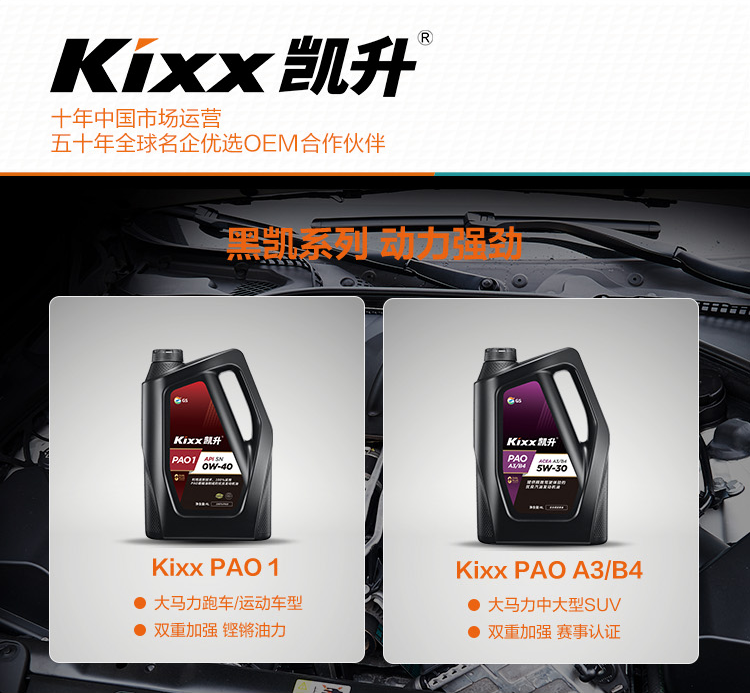 GS (Kixx) 凱升PAO全合成機(jī)油 5W-40 C3級(jí) 黑凱系列 4L-第9張圖片-鄭州市冠恒貿(mào)易有限公司【官方網(wǎng)站】-車用潤(rùn)滑油服務(wù)專家
